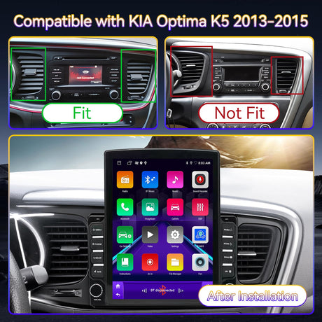 Binize Android 13 Car Stereo Radio Head Unit Compatible with Kia Optima K5 2013 2014 2015 9.7" Touch Screen Car Audio Receiver with CarPlay & Android Auto GPS WiFi Buletooth Back Camera FM Mic 2+64G