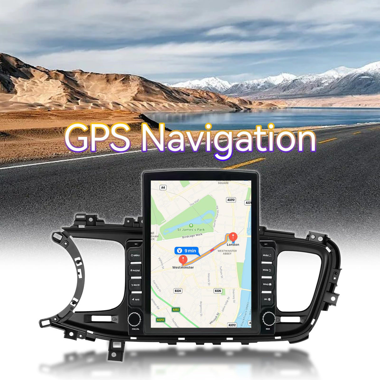 Binize Android 13 Car Stereo Radio Head Unit Compatible with Kia Optima K5 2013 2014 2015 9.7" Touch Screen Car Audio Receiver with CarPlay & Android Auto GPS WiFi Buletooth Back Camera FM Mic 2+64G