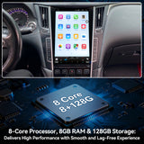 Android Car Stereo Radio Head Unit Compatible with Infiniti Q50 2015 2016 2017 2018 2019 12.1" Touch Screen Wireless CarPlay & Android Auto 8core 8G +128G