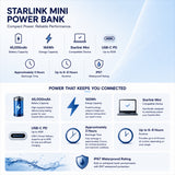 Power Bank for Starlink Mini – 166Wh 45000mAh IP67 Waterproof with Tripod | 6-8H Runtime for Camping, RV & Overlanding