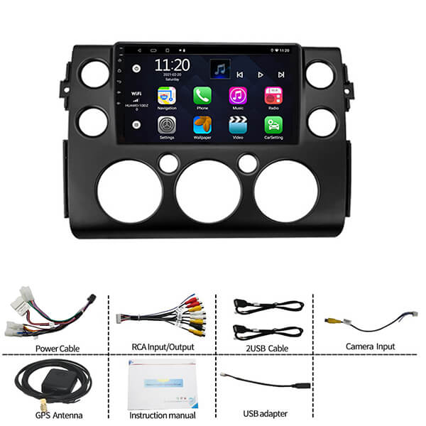 Binize Android 9 Doble Din Estéreo de coche personalizado para FJ CRUISER