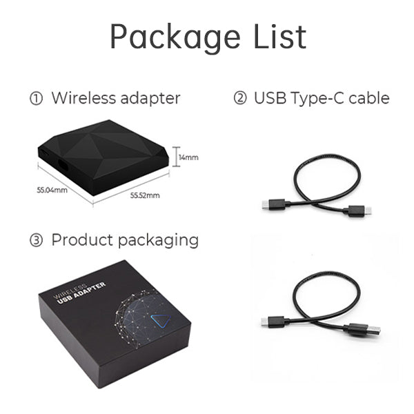 Binize Car Play Wireless Adapter für kabelgebundenes CarPlay von Autoherstellern——CP76