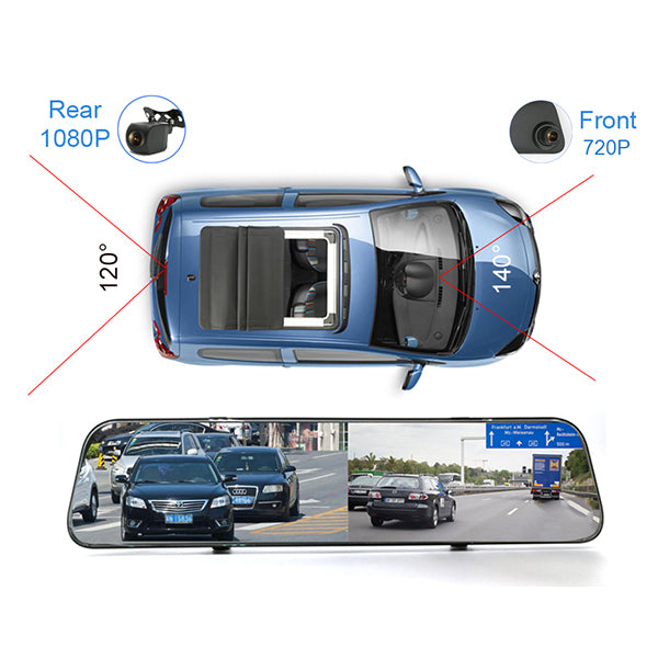 Binize 10 pulgadas 4G GPS Lente dual Android ADAS Dash Cam Espejo D70