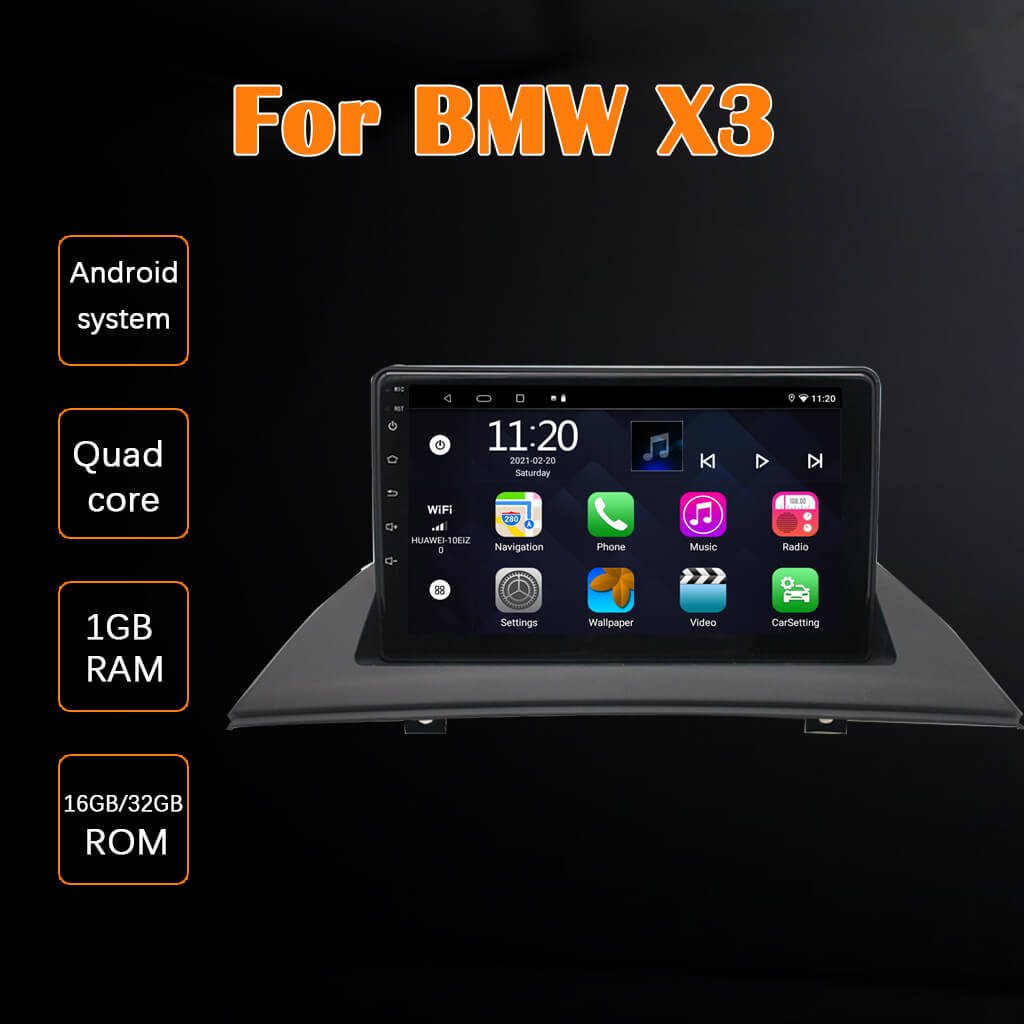 BMW X3 8 Inch Single Din Android Car Radio with Tesla Touch Screen