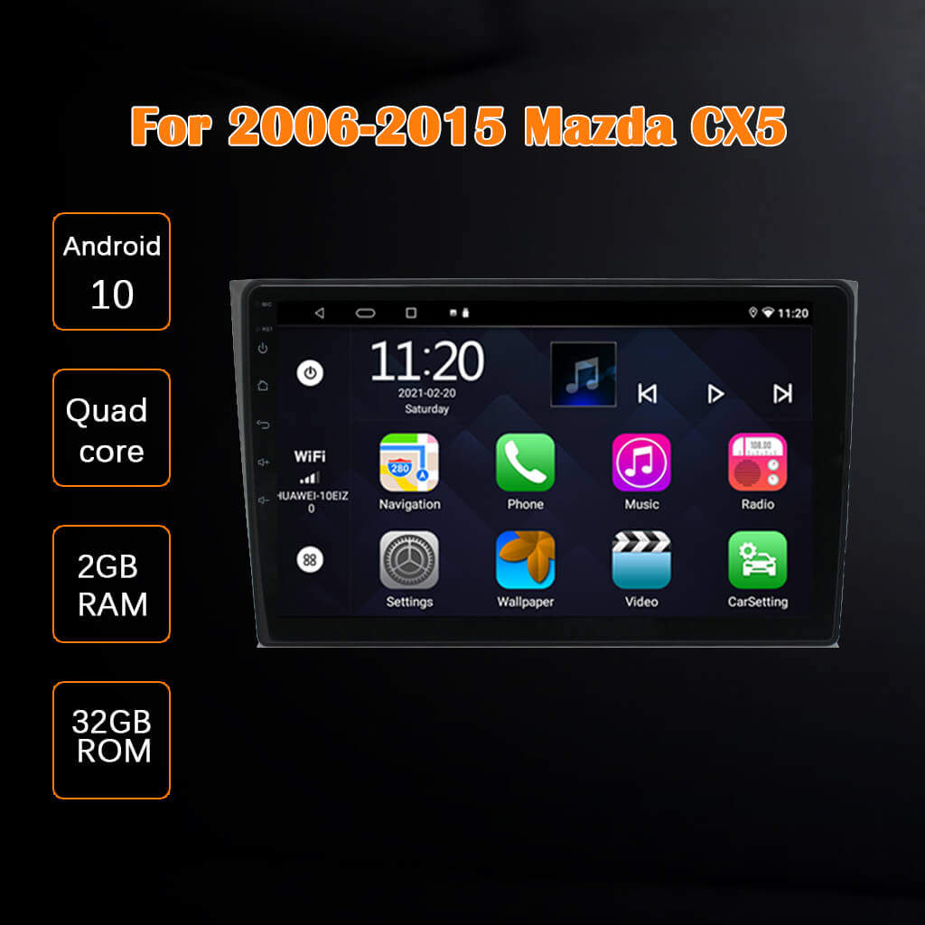 Binize Android 10 Double Din Apple CarPlay Screen for Mazda CX9