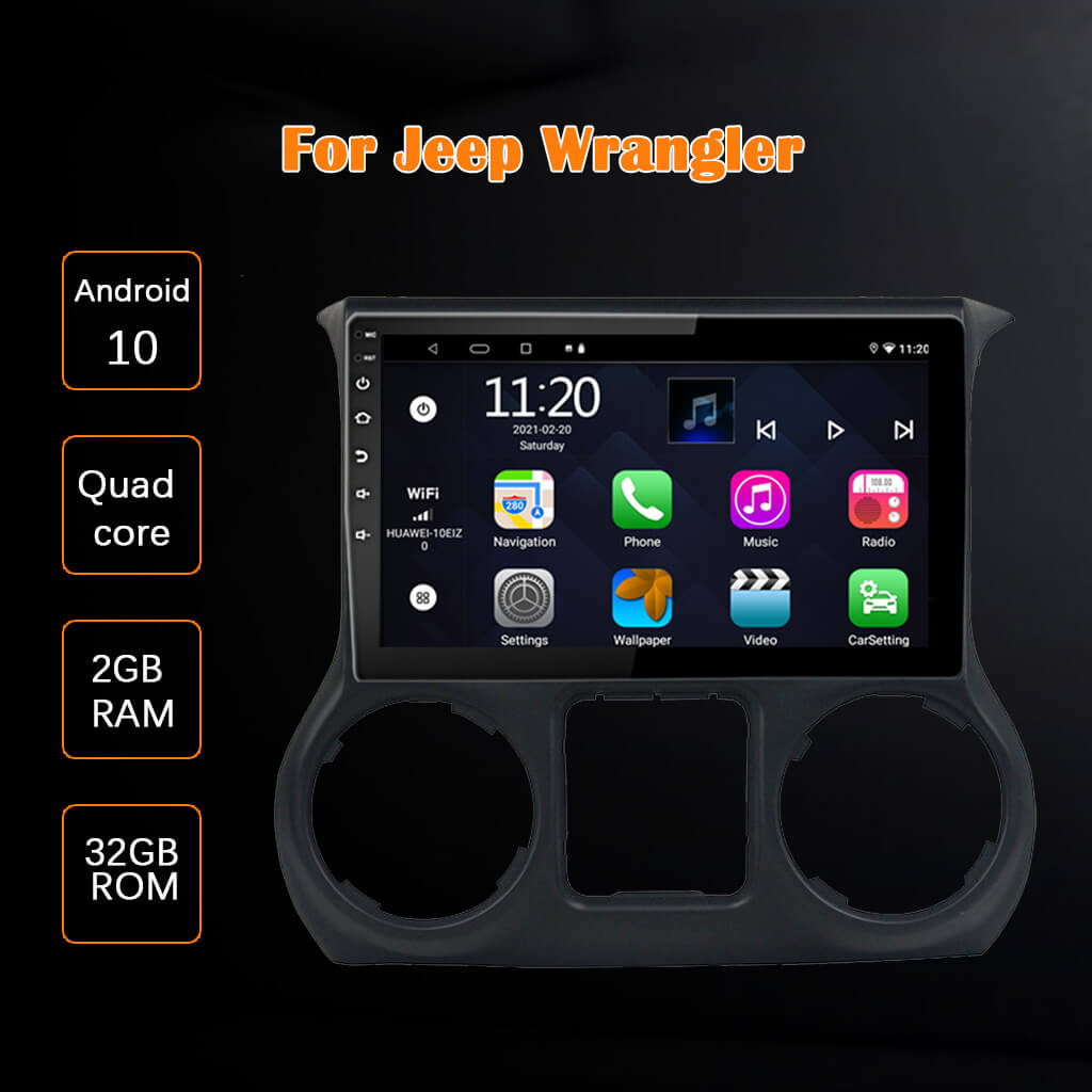 Binize 10 Inch Android Car Radio for 2014 Jeep Wrangler with CarPlay