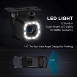 Binize waterproof 12 LED lights rear view camera with nigh vision