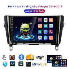 10 Inch Qashqai Rogue 2014-2018 Radio with Backup Camera  Android Car Stereo Touch Screen Double DIN Radio, Support GPS, Android, Mirrorlink, EQ Settings, Bluetooth, Front Camera, Steering Wheel Control, FM Head Unit