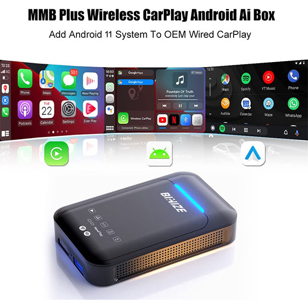 Binize Android 10 Wireless CarPlay Dongle for Wired CarPlay Car