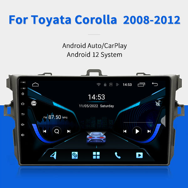 Binize 9'' Android 12 CarPlay Head Unit for 2008 Toyota Corolla