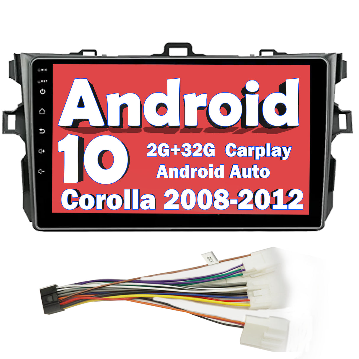 Binize Corolla 2008-2012 con Toyota android auto Carplay