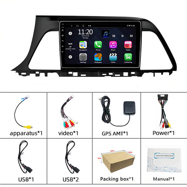 Binize 9 pulgadas doble din 2017 Hyundai Sonata Apple car play stereo