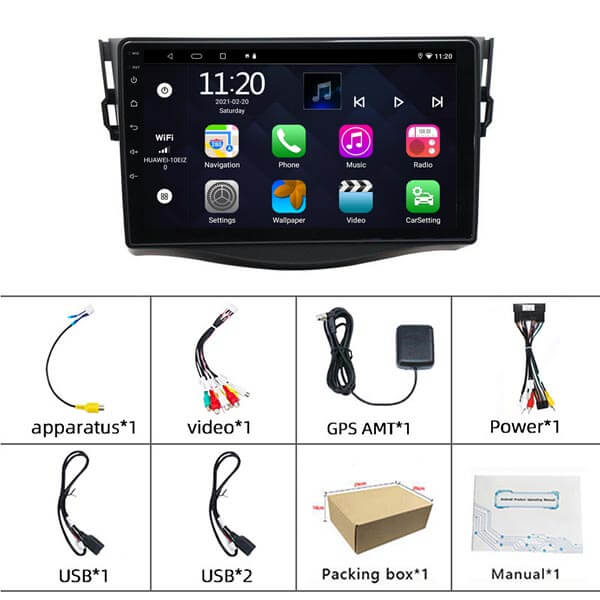 Binize 9 pulgadas Android 10 CarPlay Auto Radio para Toyota RAV4 Interior