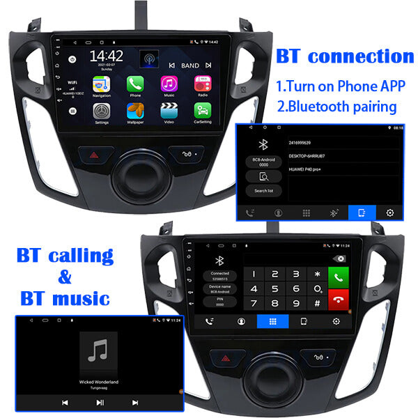 Radio de coche Binize Ford Focus 2015 de 9 pulgadas con aplicación de duplicación de teléfono