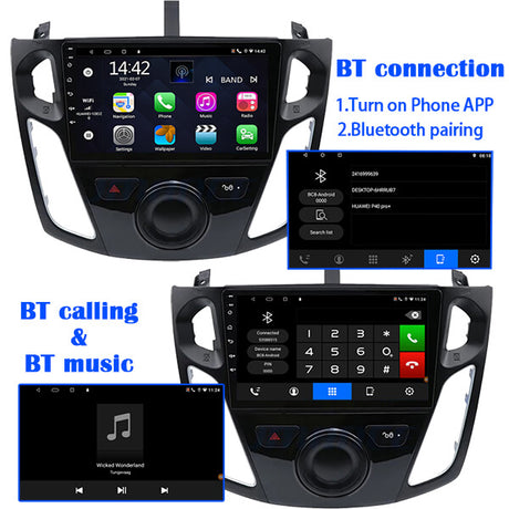 Binize 9 inch Ford Focus 2015 car radio with phone mirroring app