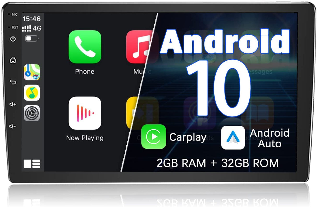 Binize 10 pulgadas doble din Car Play radio con aplicación de duplicación de Android