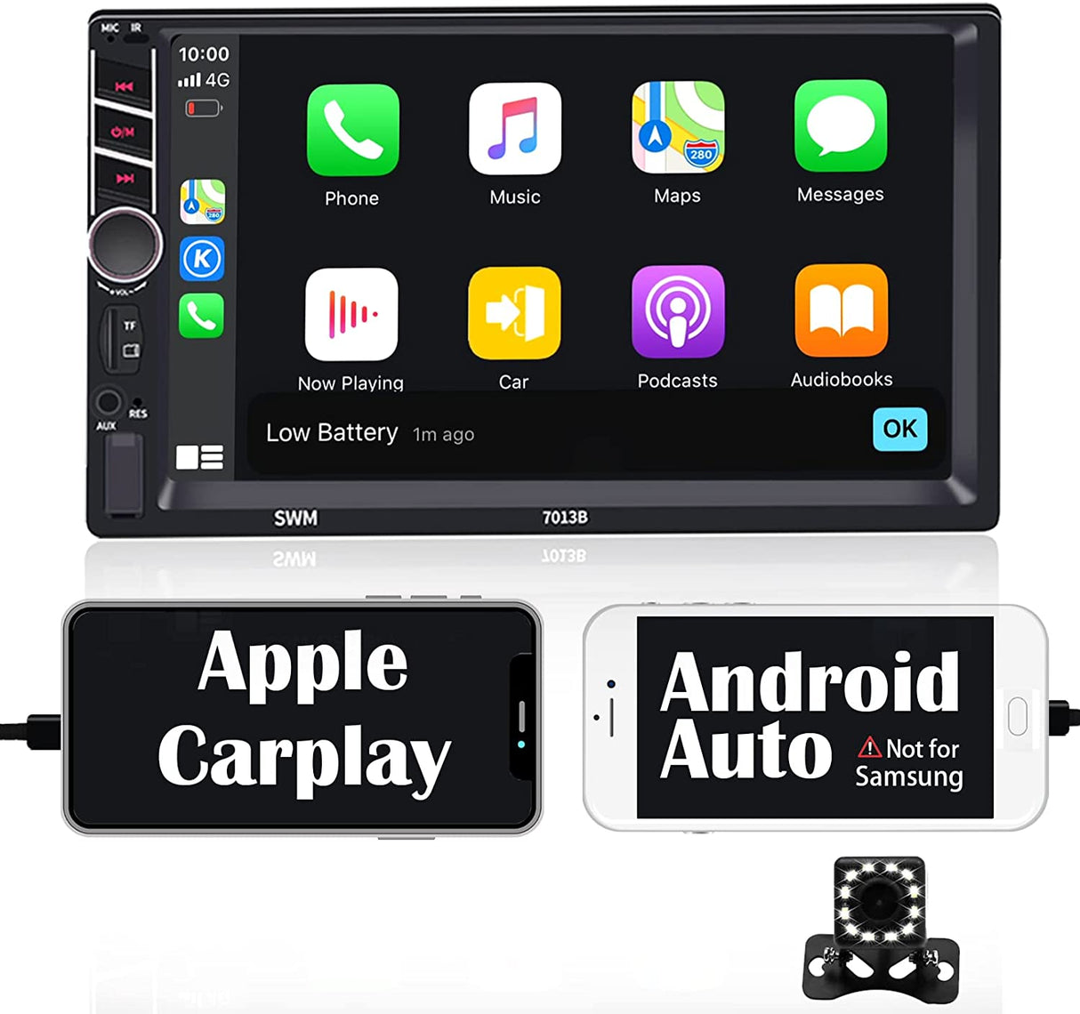 Binize Renewed 7 Inch Double Din CarPlay Radios with Bluetooth