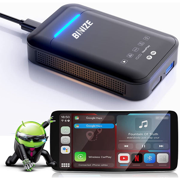 Binize Android 10 Wireless CarPlay Dongle for Wired CarPlay Car