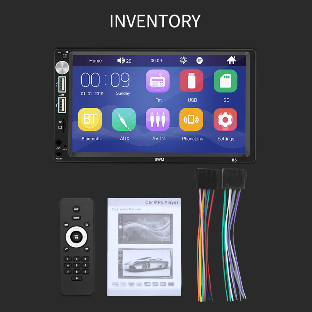 Binize 7 inch Double din mp5 player with CarPlay and Androidauto