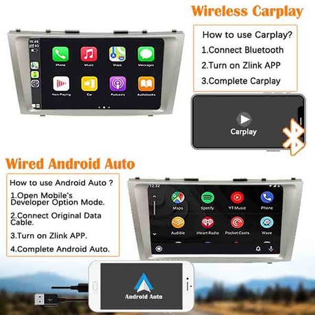 Binize 9 Zoll Android 10 Autoradio für Camry mit zlink CarPlay