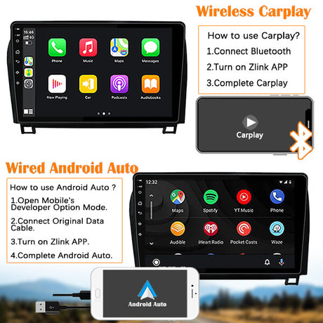 Binize 9 pulgadas Toyota Tundra 2007 apple CarPlay radio del mercado de accesorios