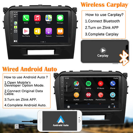 Binize 9 Inch Android 10 Tesla Apple CarPlay for 15 Suzuki Vitara