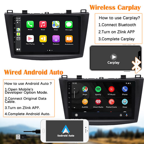 Binize 9 pulgadas Android 10 Apple CarPlay modelos para 2019 Mazda3