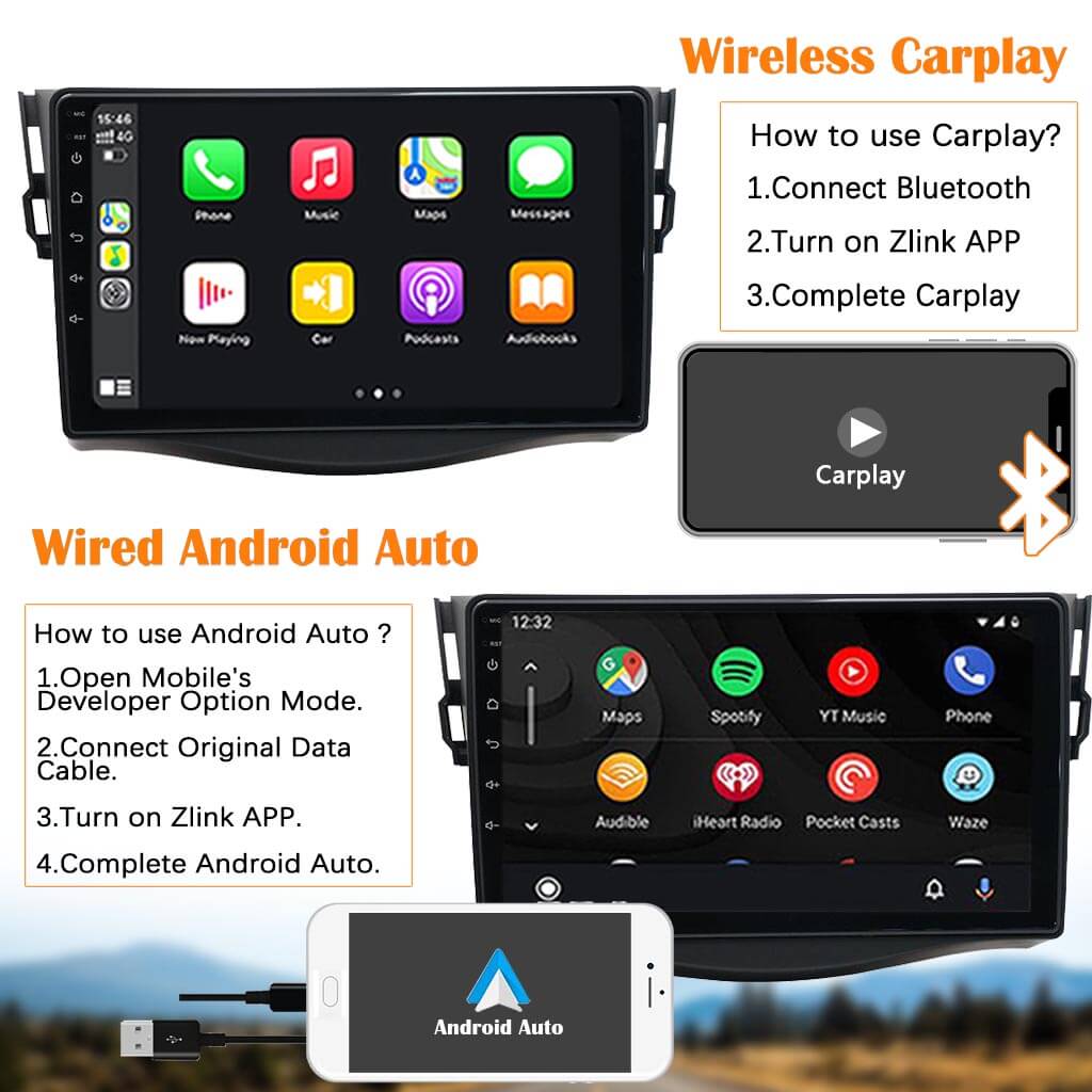 Binize 9 Inch Android 10 CarPlay Car Radio for Toyota RAV4 Interior