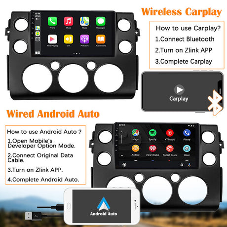 Binize 9 pulgadas Android 10 Car Stereo Apple CarPlay para FJ CRUISER