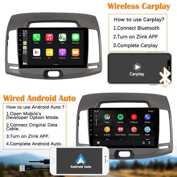 Binize 2010 Hyundai Elantra compatible con apple CarPlay aftermarket radio