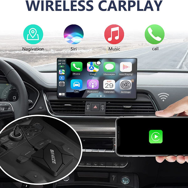 Adaptador inalámbrico Binize CarPlay Android Auto ——CP2A