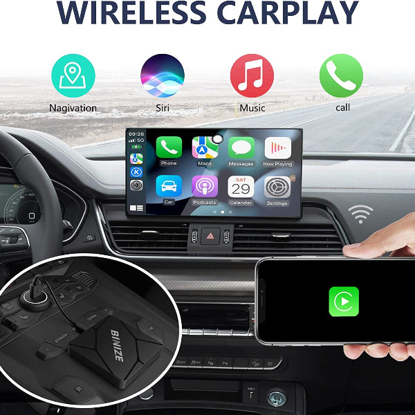 Binize Wireless CarPlay Adapter for Factory Wired CarPlay Unit