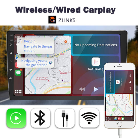 Binize 10 pulgadas inalámbrico carplay coches radio compatible con Zlink CarPlay
