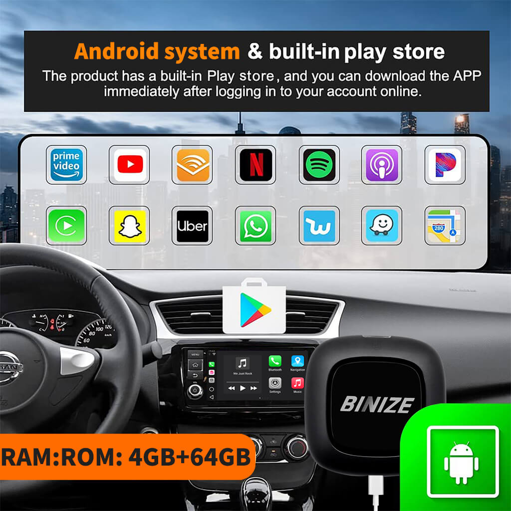 Binize Wireless CarPlay Media Box (Renewed) for OEM Wired CarPlay