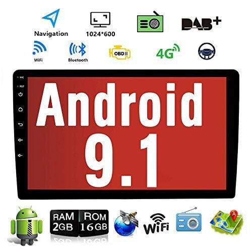 Binize 10 inch 2G RAM+16G ROM Binize 10.1 Inch Android 9.1 Best Double Din Stereo with Bluetooth/FM Radio/GPS Navigation,Support Reversing Image Input and Steering Wheel Control,Both Android and Iphones Mirrorlink,Bluetooth