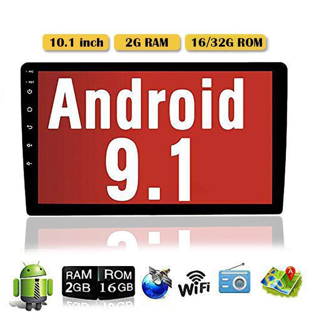 Binize 10 inch Binize 10.1 Inch Android 9.1 Best Double Din Stereo with Bluetooth/FM Radio/GPS Navigation,Support Reversing Image Input and Steering Wheel Control,Both Android and Iphones Mirrorlink,Bluetooth