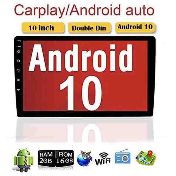 Autoradio Android 1 DIN 10,1 HD GPS SD USB Mirrorlink Carplay Android-Auto