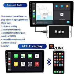 Binize 10 inch Binzie Android 10 Car Radio with Apple Carplay and Android Auto, 10 Inch Touch Screen Double Din Multimedia ,AM,FM,RDS,DSP,GPS Navigation,Bluetooth,Wifi,Backup Camera Input,Mirror Link