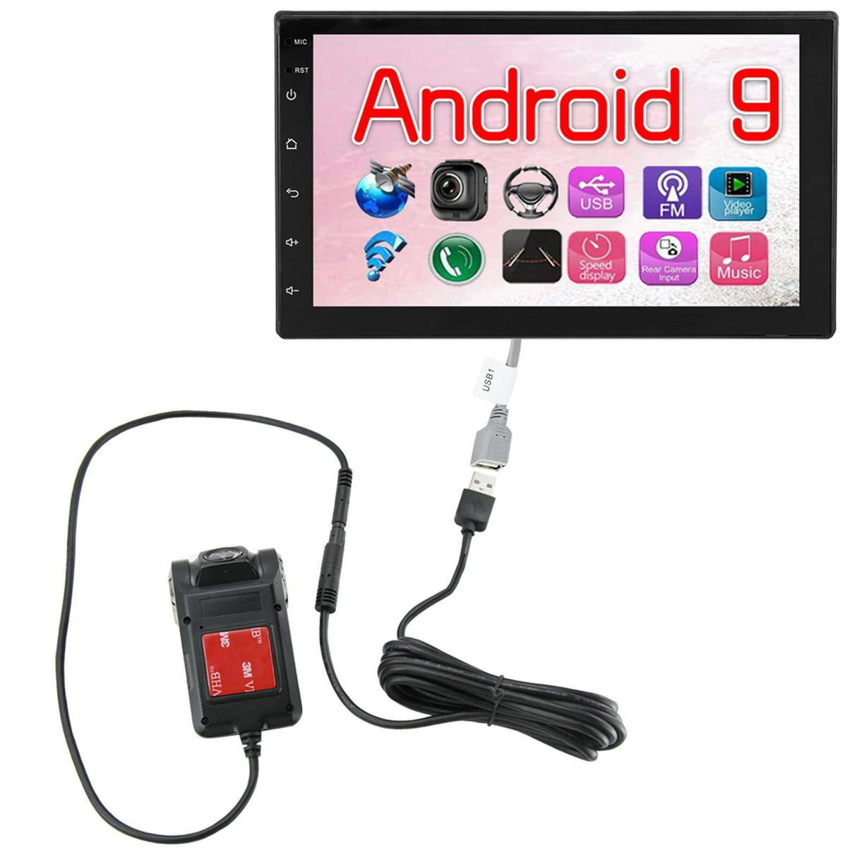 Binize FHD 720P USB  Hidden Car Camcorder, Video Mobile Detection, Gravity Auto Lock, is compatible with Android car stereo