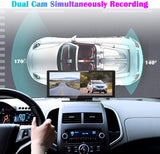 Binize 10'' Android radio with wide touchscreen in car, include front and back dash cam