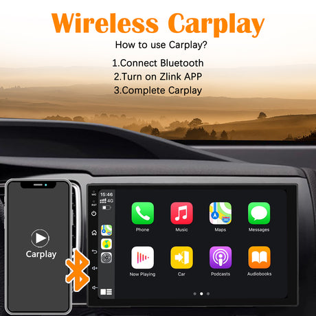 Binize 7" single din touch screen Android10 car radio with CarPlay