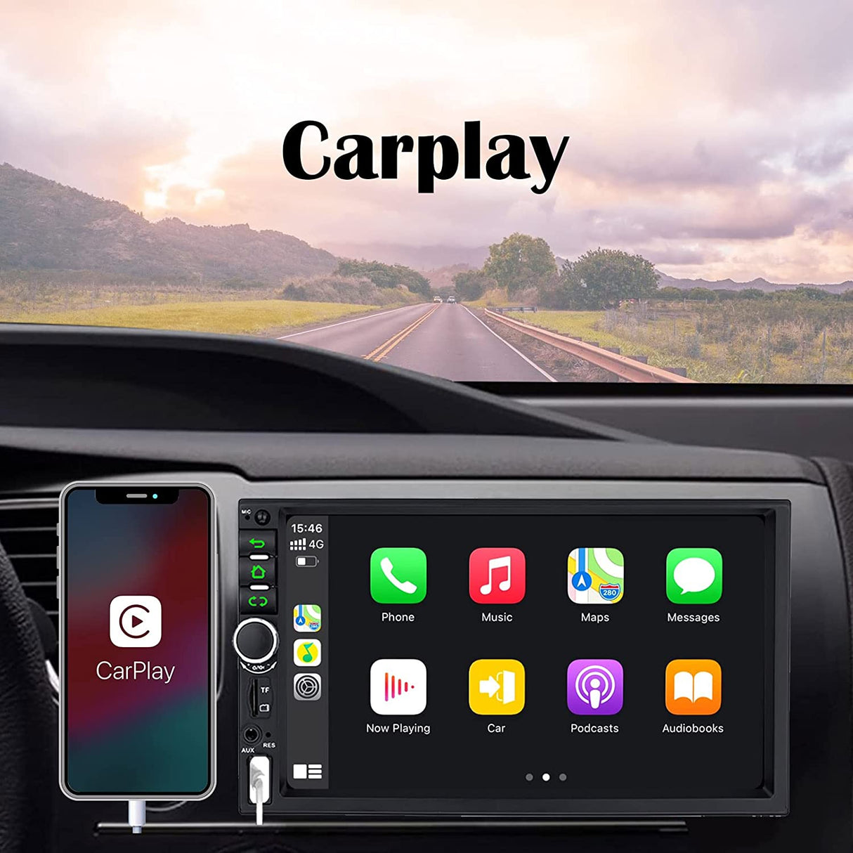 Binize 7 Zoll Apple Maps Autoradio mit Apple CarPlay Android Auto