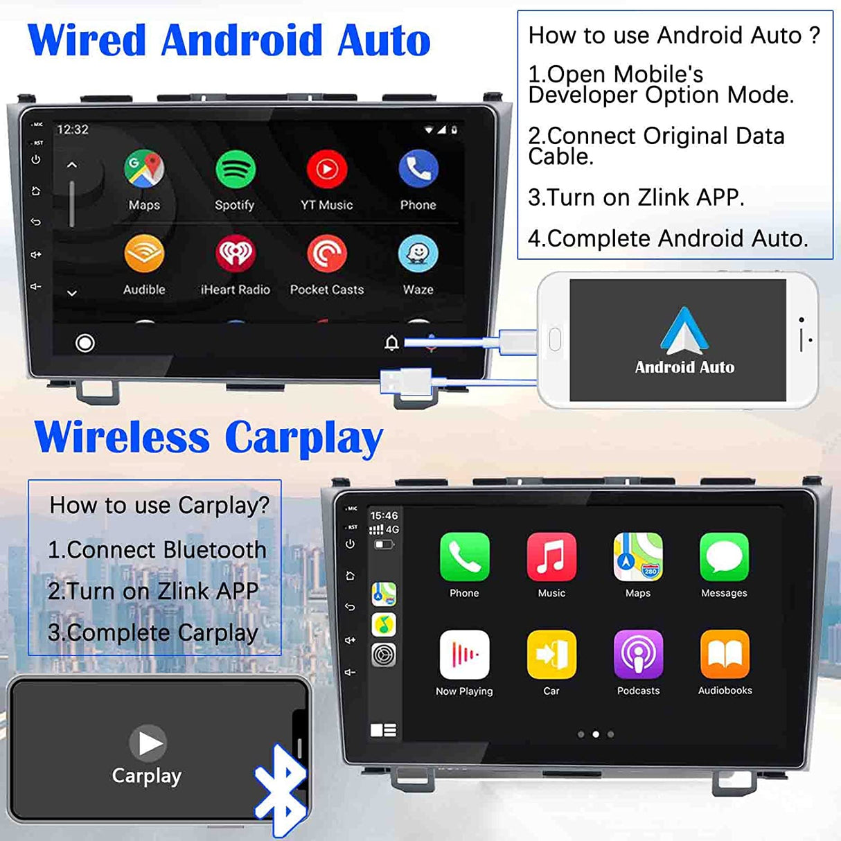Binize Honda CRV 2006-2011 compatible con CarPlay android auto con dashkit